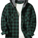 Men's Fashion Personality Plaid Hooded Shirt