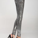 Gold Skinny Pants in Snake Print