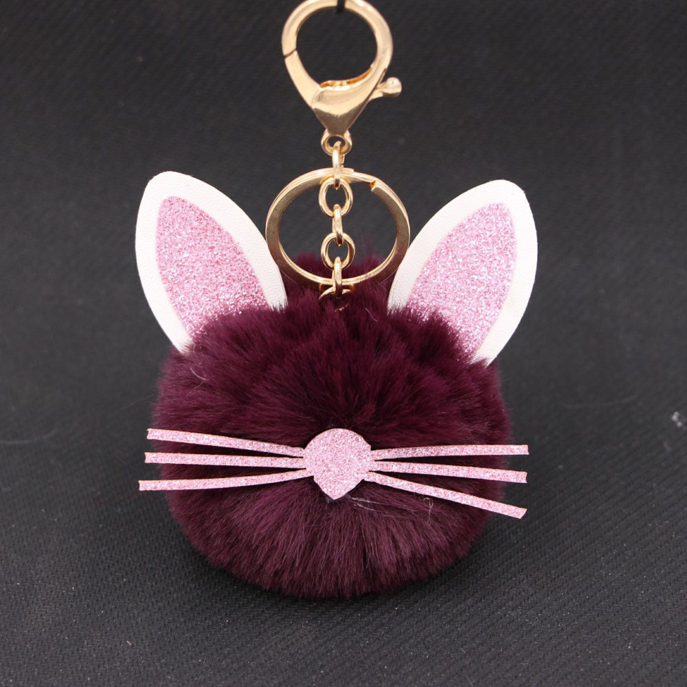 Personalized Ears Kitten Beard Plush Cute Keychain