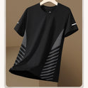 Ice Silk T-shirt Men's Round Neck Quick-drying Clothes Short Sleeve Thin Breathable