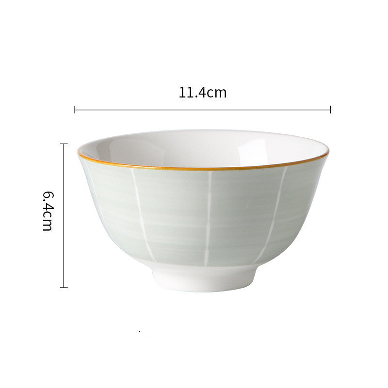 Nordic Style Underglaze Ceramic Small Rice Bowl 4.5 Inches