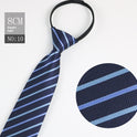 Black Men's Tie Striped Blue Business Tie Lazy Zip Tie In Stock Wholesale Pull Peels