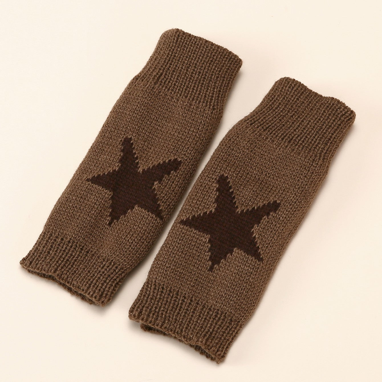 Autumn And Winter Acrylic Wool Five-pointed Star Gloves Warm Oversleeve