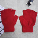 Autumn And Winter Thin Knitted Half Finger Gloves Adult Riding Cold-proof