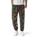 Men's Cotton And Linen Print Pencil Pants