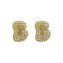 18K Brass Balloon Bubble Zircon Small Size Stud Earrings