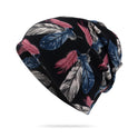 Women's New Print Double Layer Thin Pullover Hat Scarf Dual-purpose