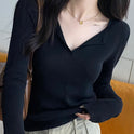 Solid Color Peter Pan Collar Knitwear Comfortable Soft Bottoming Shirt