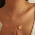 Women's Rose Tag Round And Square Heart-shaped Pendant Clavicle Chain