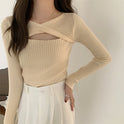 Women's Hollow-out Long-sleeved Knitted Sweater