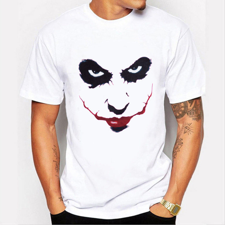 Men's Short Sleeve Loose Casual Clown Print T-Shirt