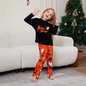 Parent-child Pajamas Long Sleeve Two-piece Set Eye Letter Printed Homewear