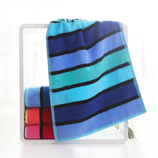 Thickened Color Striped Face Towel Absorbent Soft Cotton Couple Models