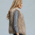 Faux Fox Fur Ladies Short Vest Jacket