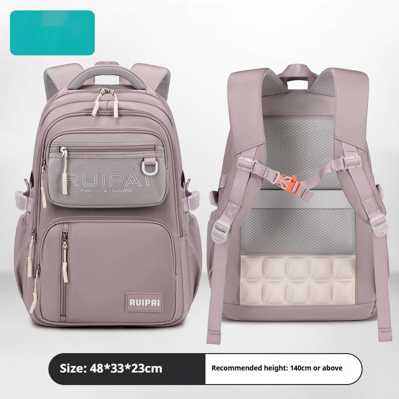 Junior High School Student Protective Spine Burden Reduction Schoolbag Female